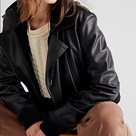 New, We The Free Vegan Leather Motto Jacket❤️ - Picture 4 of 11